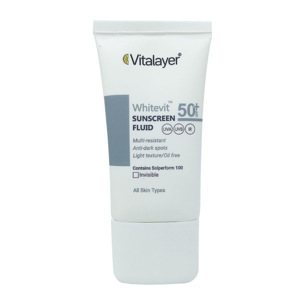 ضد آفتاب و ضد لک spf 50 بی رنگ وایت ویت 50 میل ویتالیر